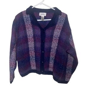 Vintage Purple Mohair-Blend Cardigan M Grandpacore